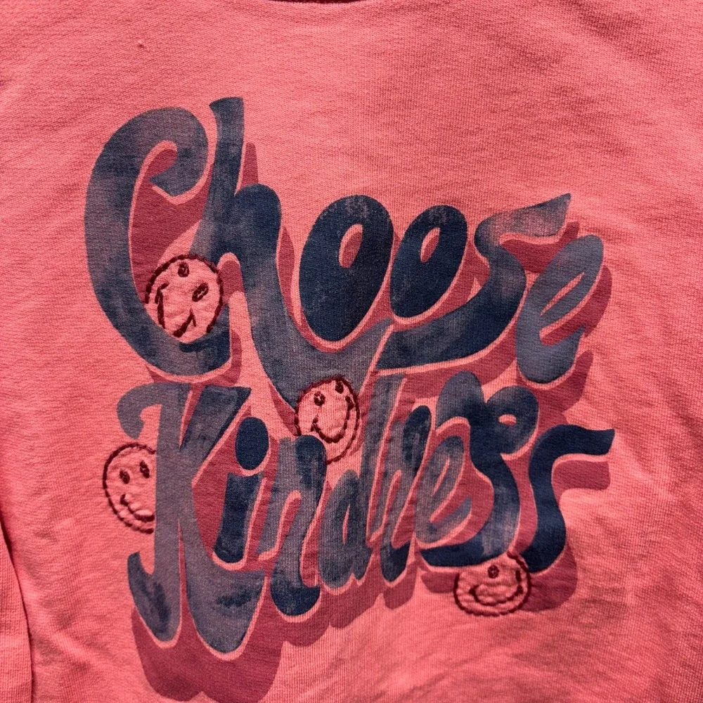 OshKosh B'gosh Girls Pink Choose Kindness‎ Cropped Sweatshirt Size 10
